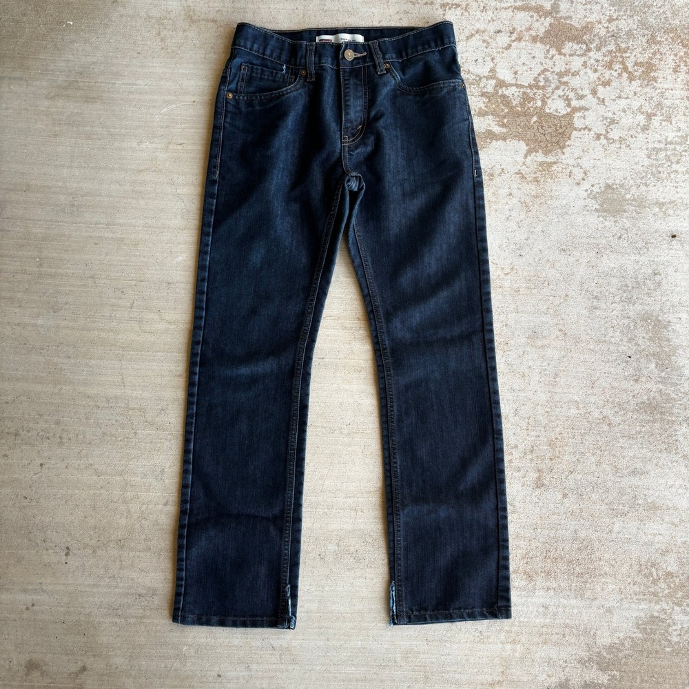 Levis 511 Slim Jeans Boys 16 Reg 28x28 Dark Wash Blue Denim Cut for Boots